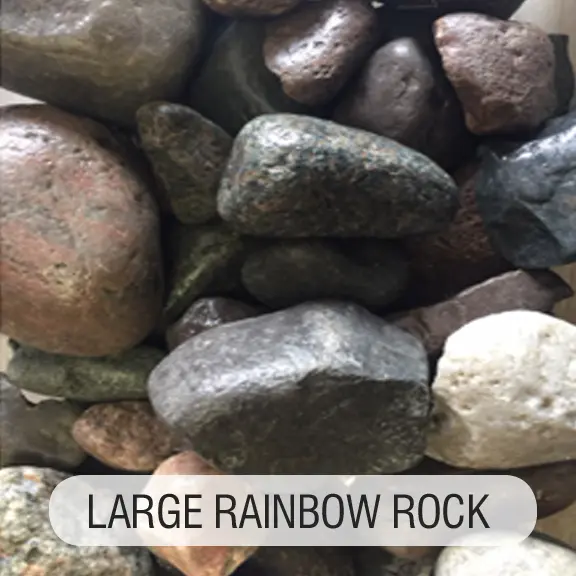 A pile of large rainbow rocks with the words " large rainbow rock ".