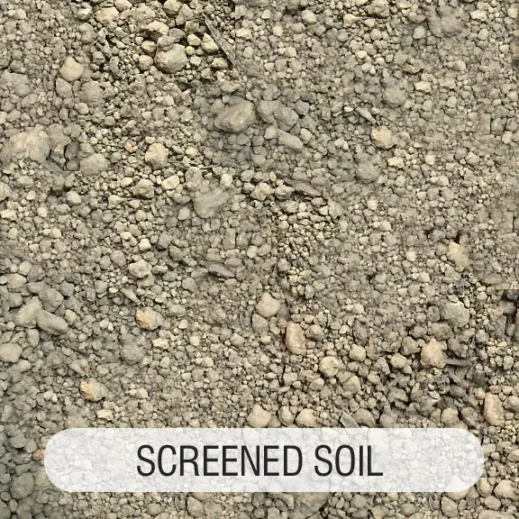 A picture of the soil with text that reads " screened soil ".