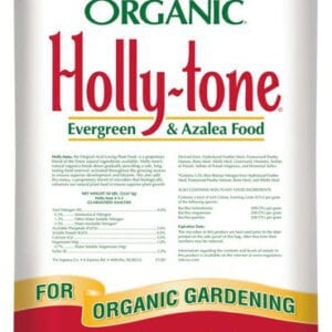 A bag of organic holly-tone fertilizer.
