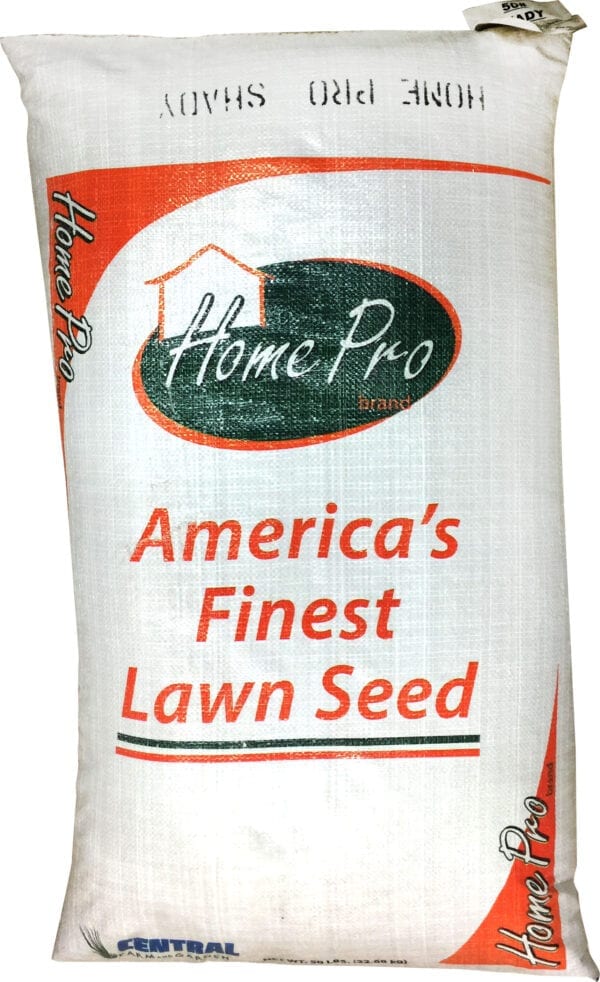 A bag of lawn seed is shown.