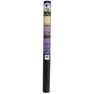 A black tube with purple and white papers on it.