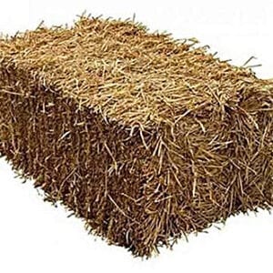 A square hay bale is shown in this picture.