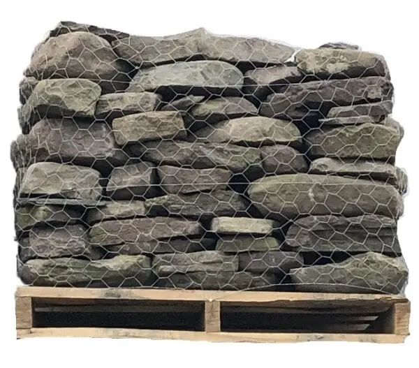 A pallet of rocks stacked on top of each other.