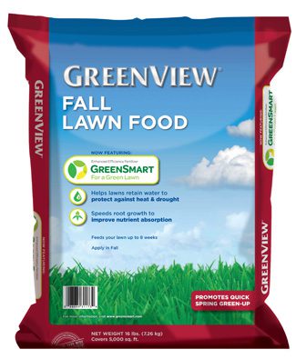 A bag of lawn food is shown.